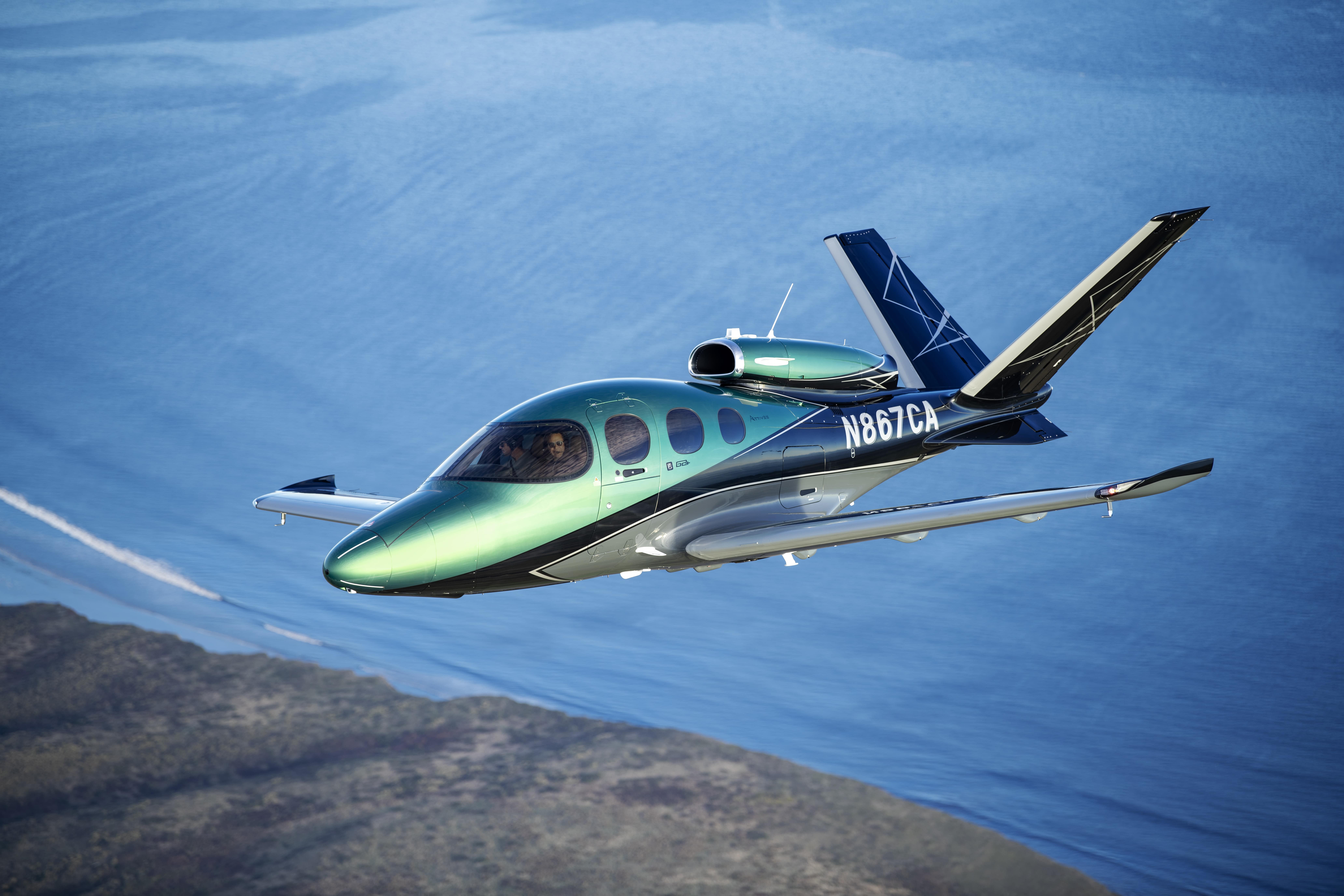 A photograph of a plane flying
